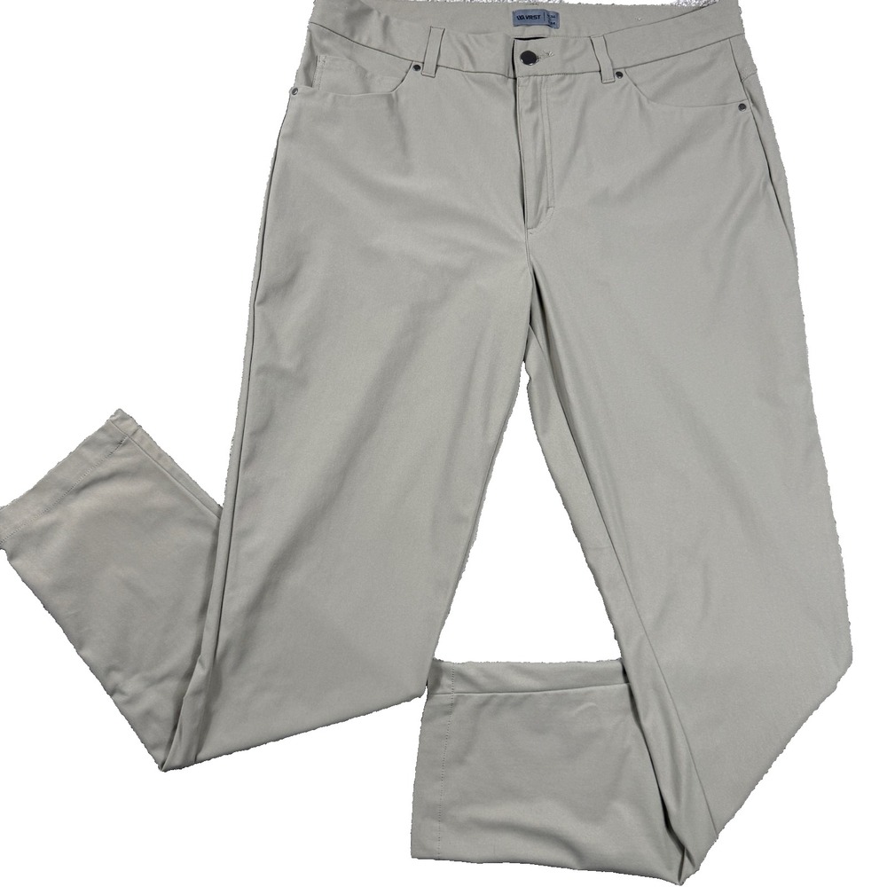 VRST Men's Performance Golf Pants Khaki Stretch 5 Pocket 36x32 Athletic